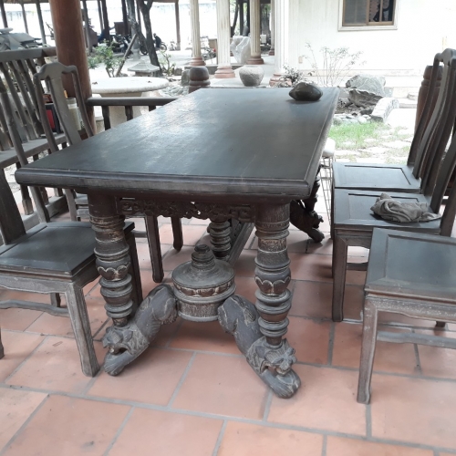 Bộ bàn ghế ăn cũ xưa